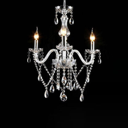 Contemporary Luxury Round Candelabra Glass 3/4/5/6 Light Chandelier For Living Room