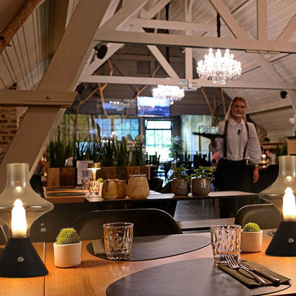 Nordic Retro High Boron Glass USB Charging LED Night Light Table Lamp