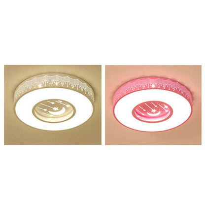 Modern Minimalist Starry Sky Round Children's LED Flush Mount Ceiling Light