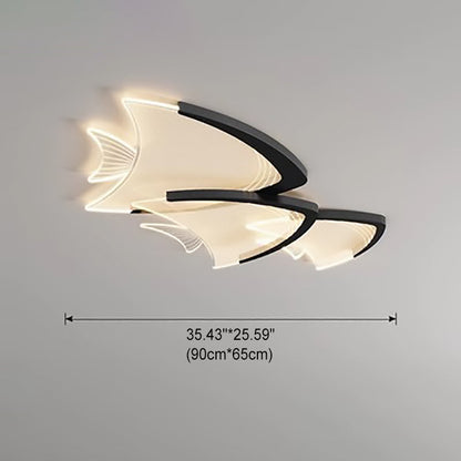 مصباح سقف LED مدمج من الأكريليك والألومنيوم بتصميم فني حديث لغرفة النوم