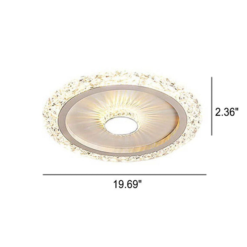 Modern Light Luxury Round Acrylic Iron Aluminum LED Flush Mount Lighting