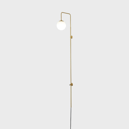 Modern Simplicity Glass Shade Full Copper Long Bar 1-Light Wall Sconce Lamp