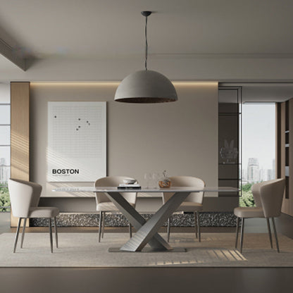 Contemporary Luxury Square Upholstered Microfiber Leather Carbon Steel Dining Chair Curved Backrest For Dining Room