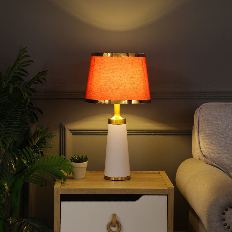 Nordic Fabric Column 1-Light Dimmer Touch Table Lamp