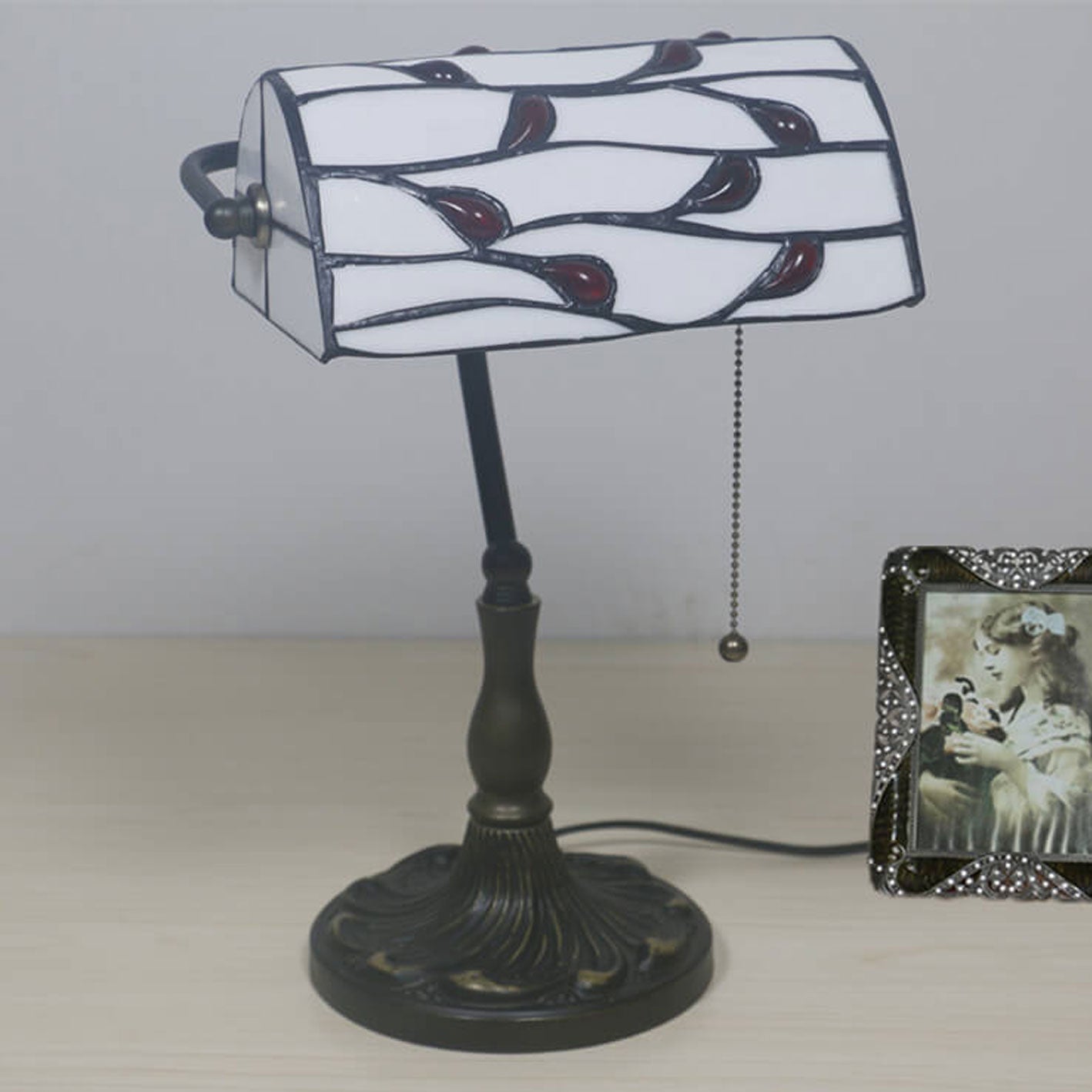 Vintage Tiffany Lucite Beads Design 1-Light Table Lamp
