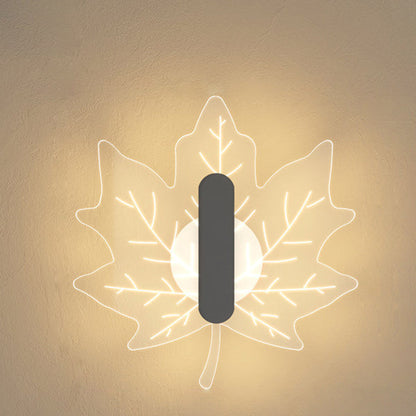 مصباح حائط LED إبداعي على شكل ورقة القيقب من الأكريليك بتصميم آرت ديكو الحديث