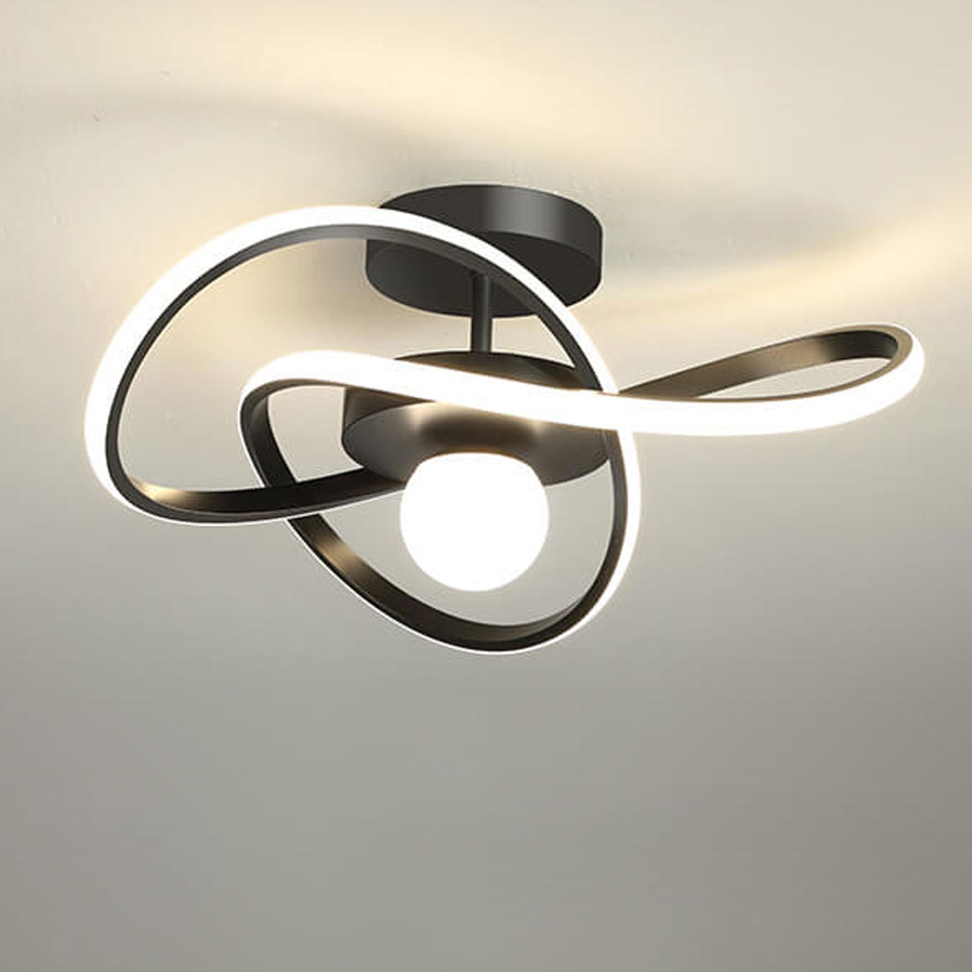 Led Light Surround Nordic Modern Simple Streamer Surround Design LED Semi-Flush Mount ...