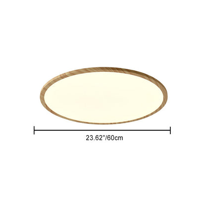Traditional Japanese Round Aluminum Acrylic LED Flush Mount Ceiling Light For Bedroom