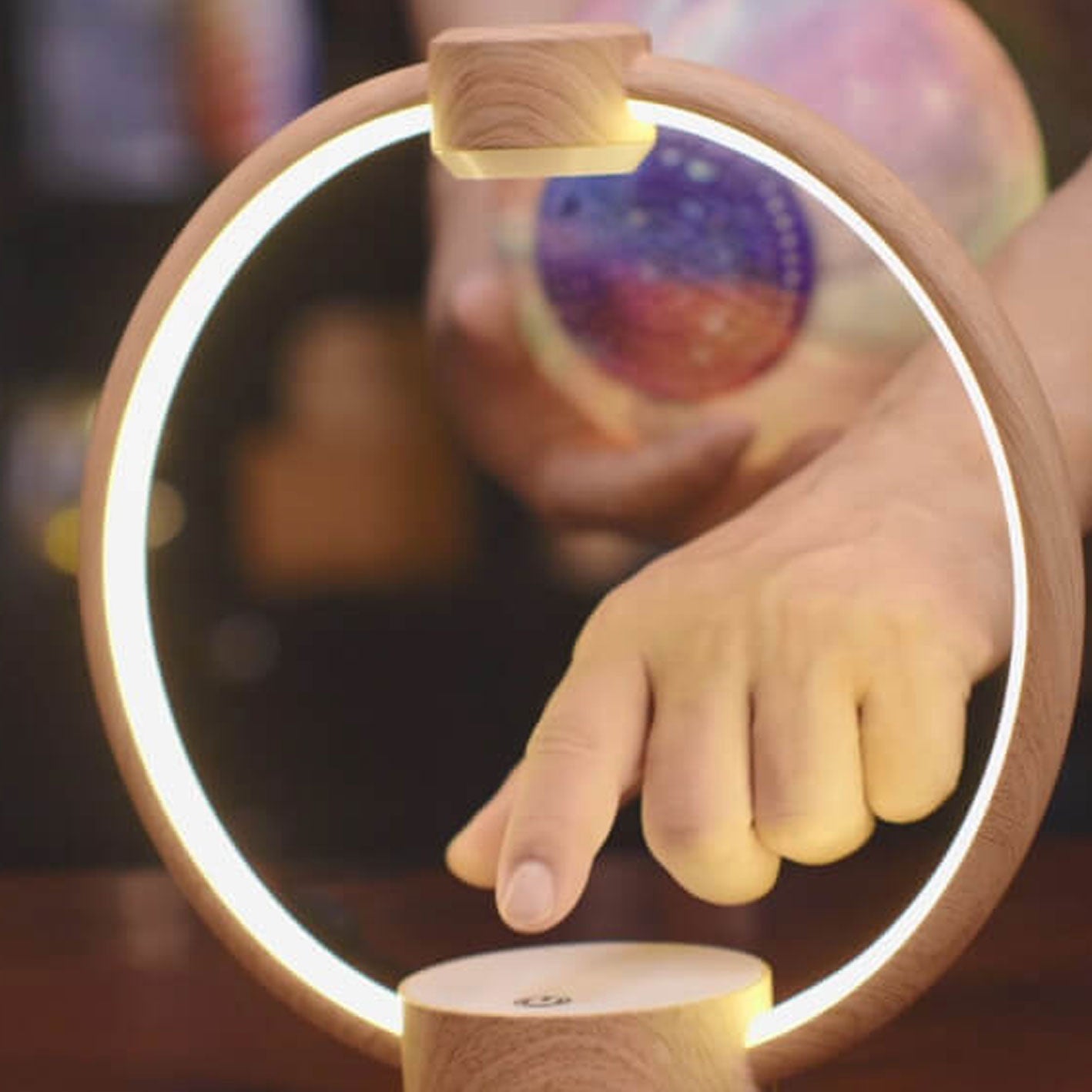 Creative Maglev Moon Design LED Colorful Light Night Light Table Lamp