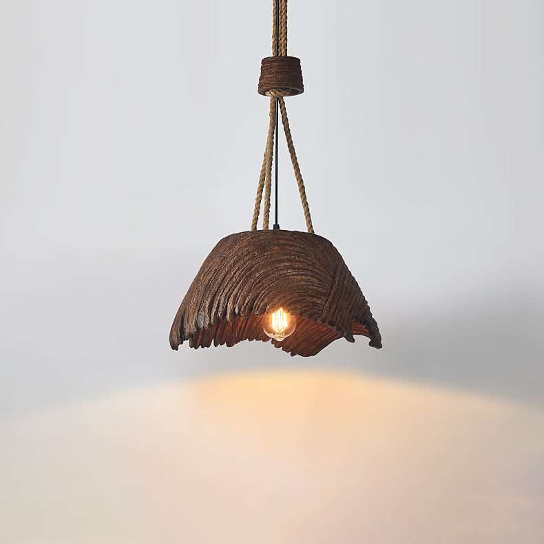 Traditional Vintage Round High Density Polystyrene 1-Light Chandelier For Living Room
