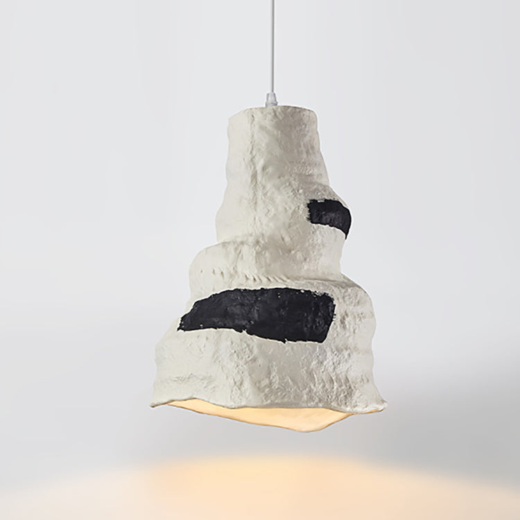 Contemporary Nordic Polystyrene Pudding Moon 1-Light Pendant Light For Dining Room