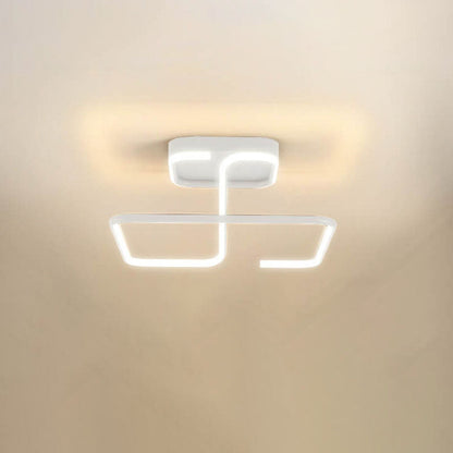 Modern Minimalist Lines Rectangular Iron Acrylic LED Flush Mount Ceiling Light