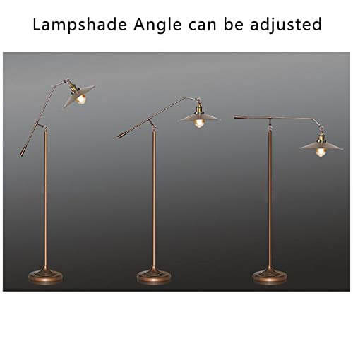 Industrial Bronze 1-Light Boom Arm Standing Floor Lamps