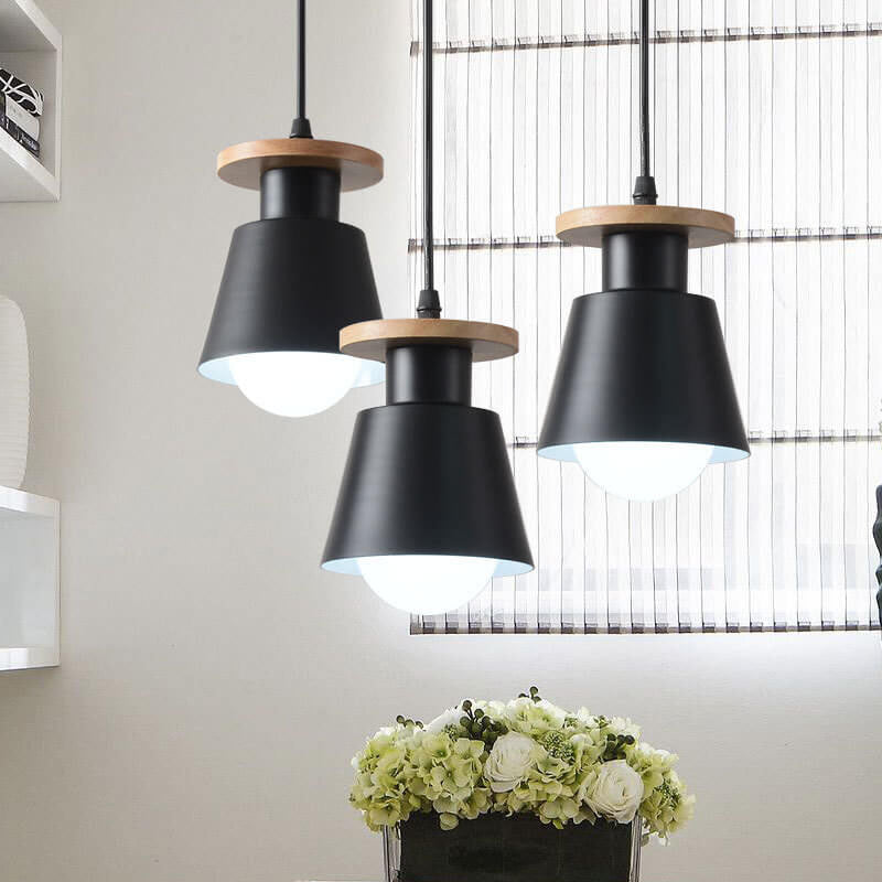 Nordic Bell-shaped Geometric 1-Light Pendant Light