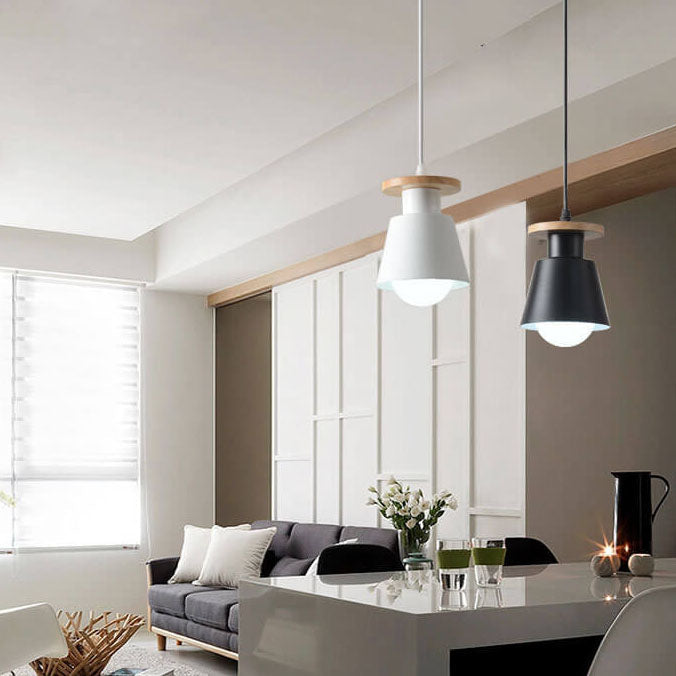 Nordic Bell-shaped Geometric 1-Light Pendant Light