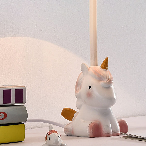 Nordic Fun Cartoon Pattern Resin Fabric Children 1-Light Table Lamp