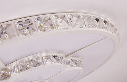 Modern Light Luxury Round Crystal LED Flush Mount Ceiling Light