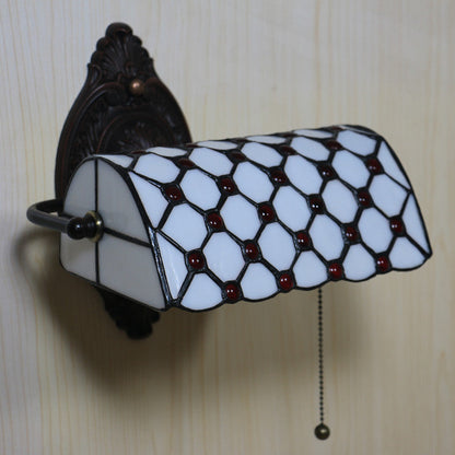 Tiffany Lucite Beads Stained Glass 1-Light Wall Sconce Lamp
