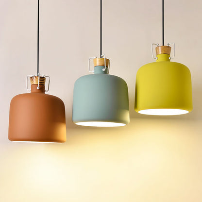 Modern Aluminum 1-Light Colorful Candy Jar Pendant Light