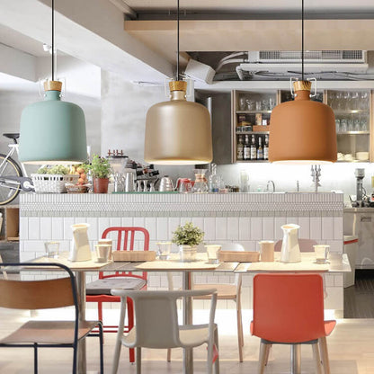 Modern Aluminum 1-Light Colorful Candy Jar Pendant Light