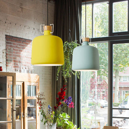 Modern Aluminum 1-Light Colorful Candy Jar Pendant Light