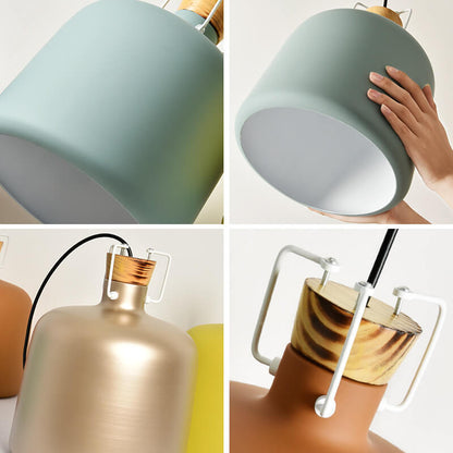 Modern Aluminum 1-Light Colorful Candy Jar Pendant Light