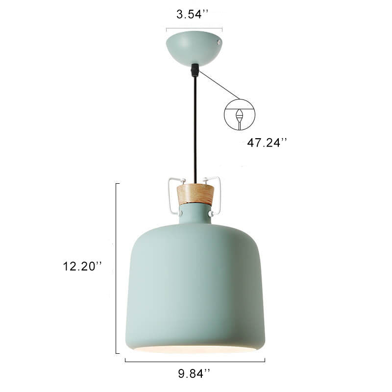 Modern Aluminum 1-Light Colorful Candy Jar Pendant Light