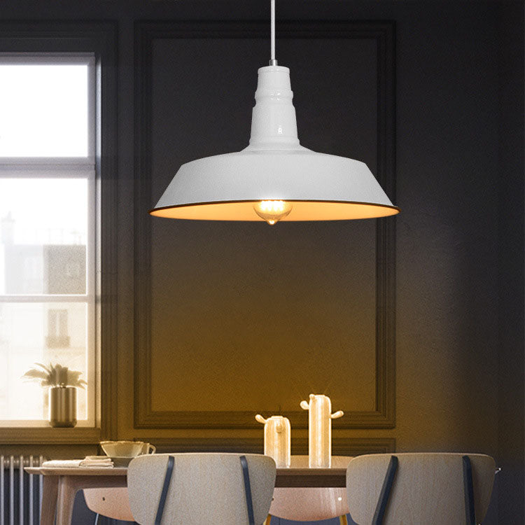 Contemporary Industrial Round Iron 1-Light Pendant Light For Living Room