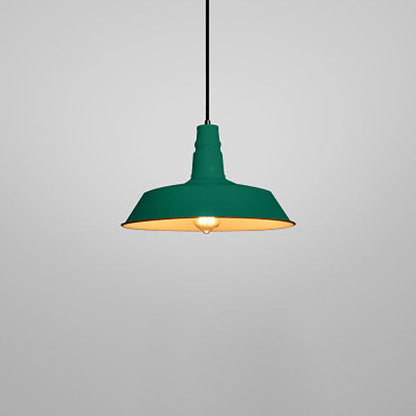 Contemporary Industrial Round Iron 1-Light Pendant Light For Living Room