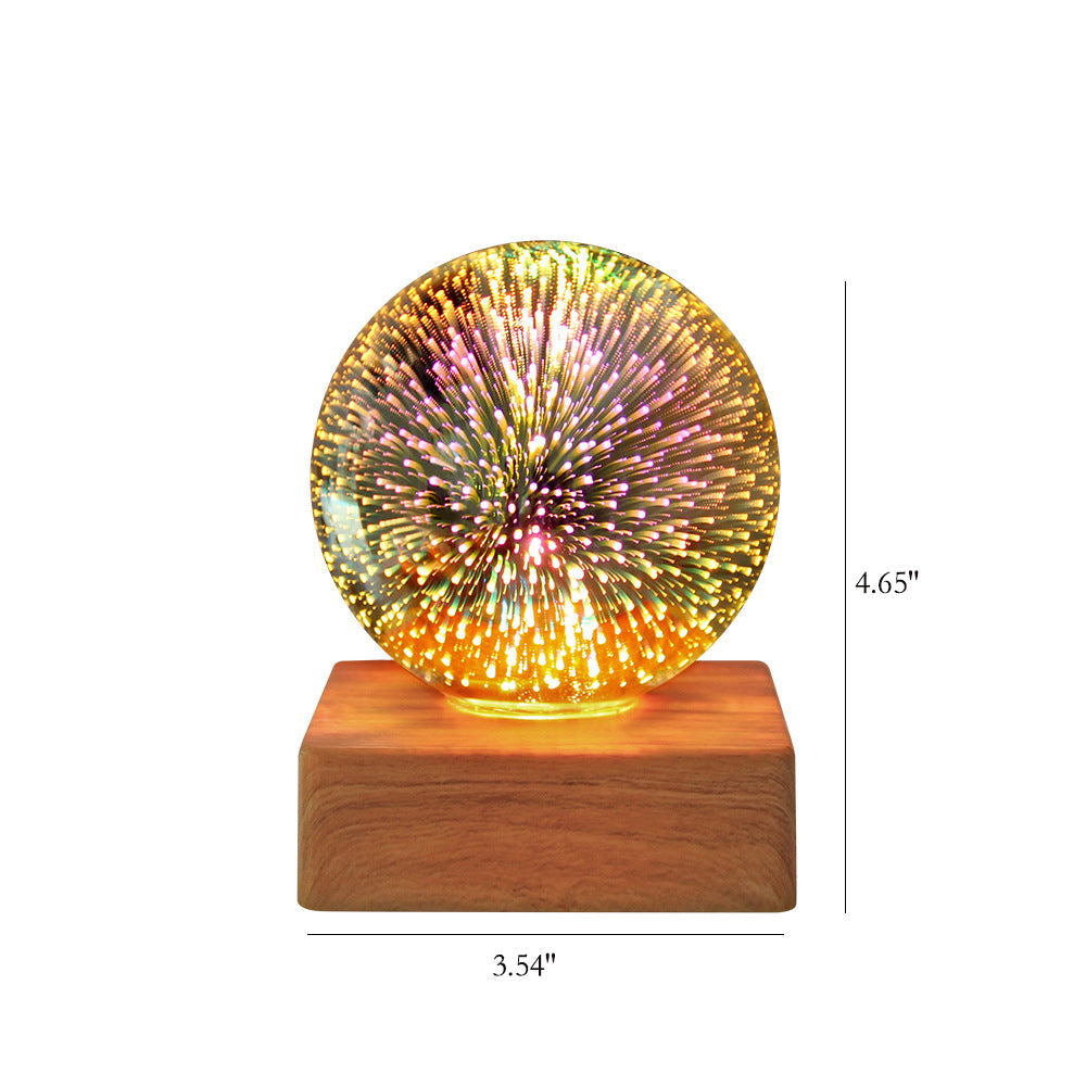 Colorful Glass Ball USB Plug-in 1-Light LED Decorative Table Lamp