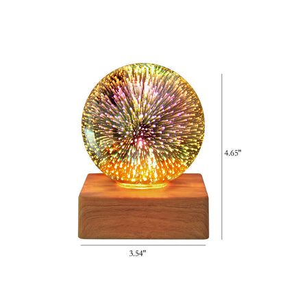 Colorful Glass Ball USB Plug-in 1-Light LED Decorative Table Lamp