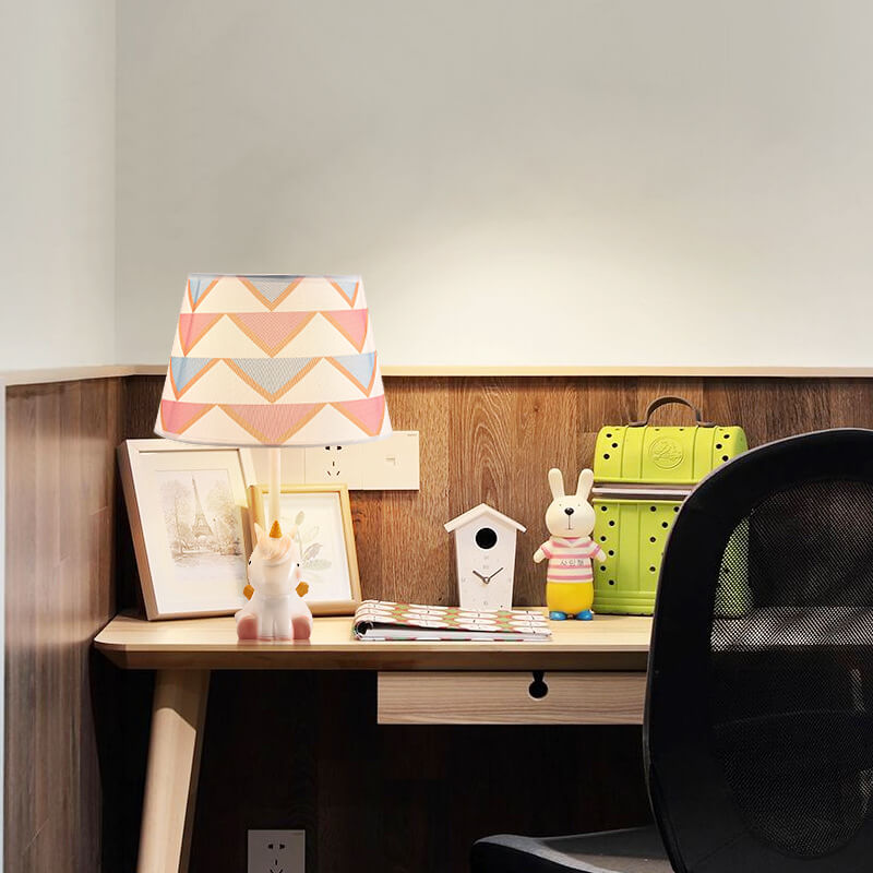 Nordic Fun Cartoon Pattern Resin Fabric Children 1-Light Table Lamp