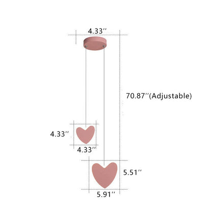 Nordic Creative Heart Shaped LED Pendant Light