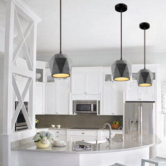 Industrial Simplicity  Cement Geometric 1-Light  Pendant Light