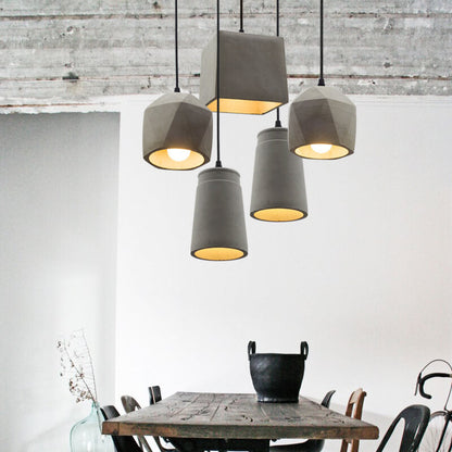 Industrial Simplicity  Cement Geometric 1-Light  Pendant Light
