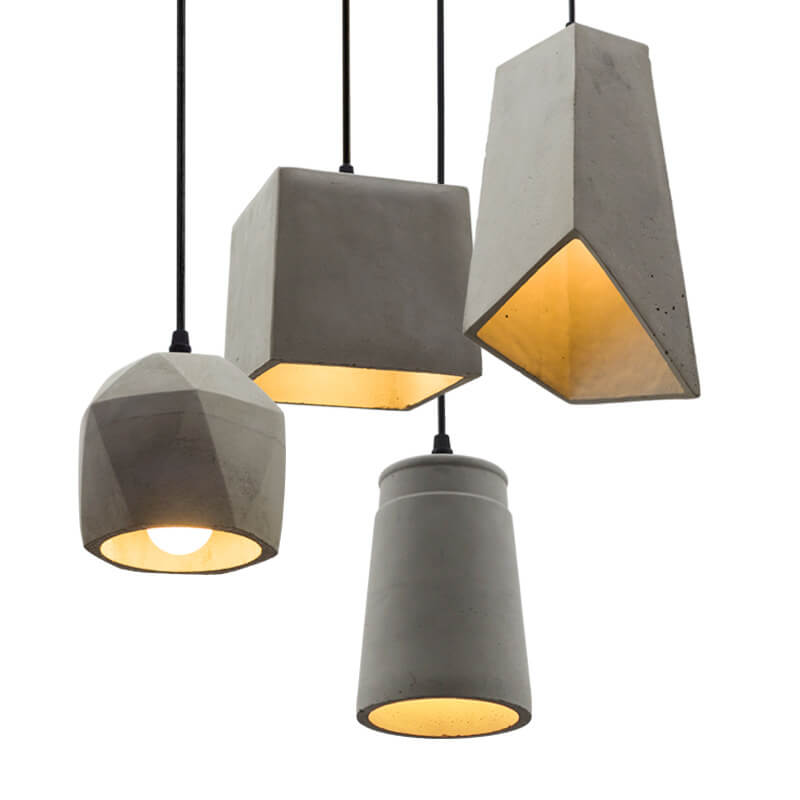 Industrial Simplicity  Cement Geometric 1-Light  Pendant Light
