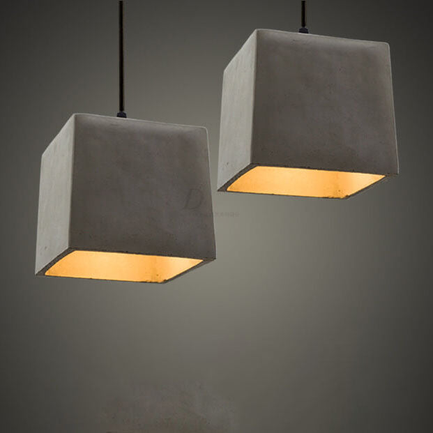 Industrial Simplicity  Cement Geometric 1-Light  Pendant Light
