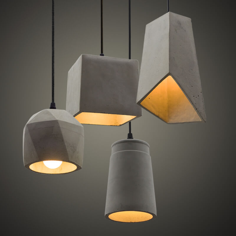 Industrial Simplicity  Cement Geometric 1-Light  Pendant Light