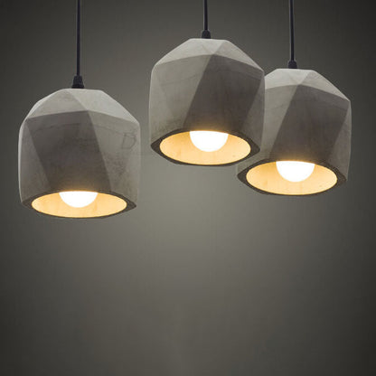 Industrial Simplicity  Cement Geometric 1-Light  Pendant Light