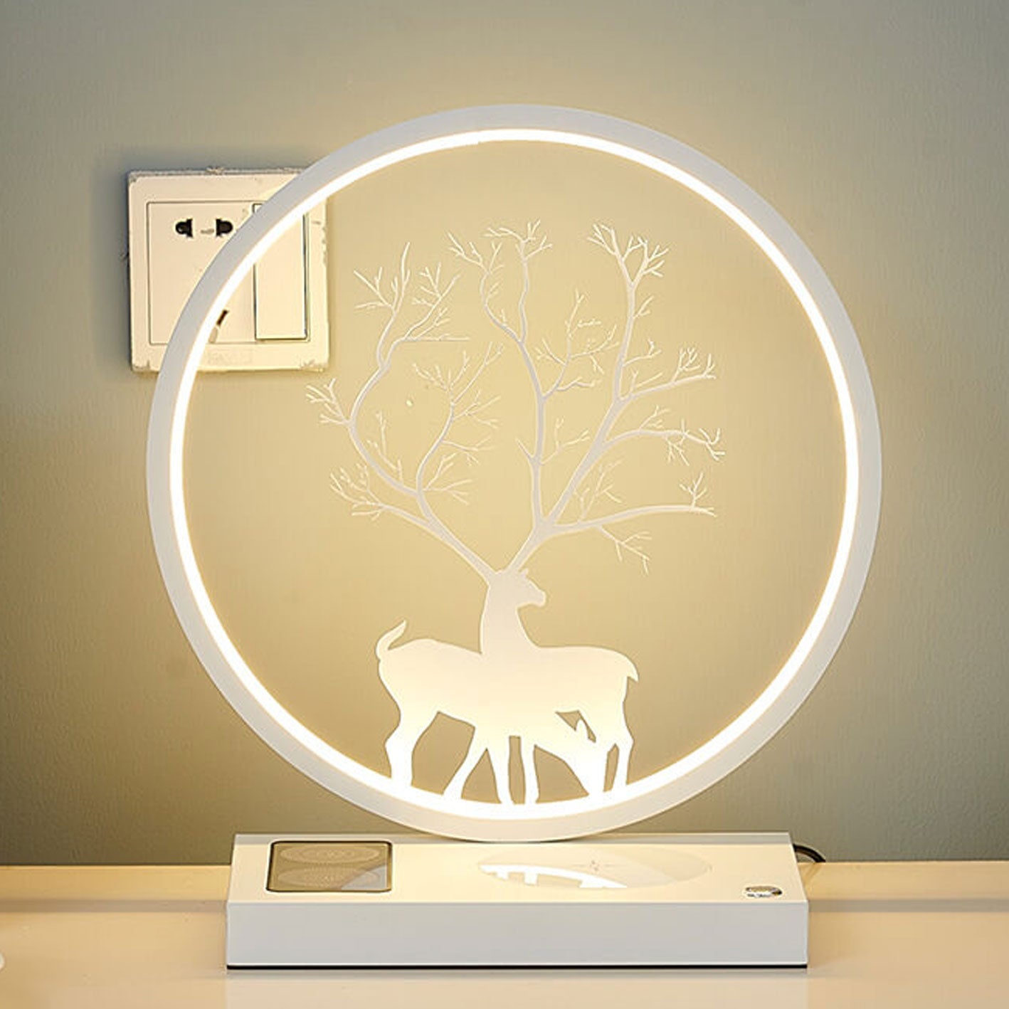Creative Iron Aluminum LED Wireless Charging Bluetooth Speaker Table Lamp