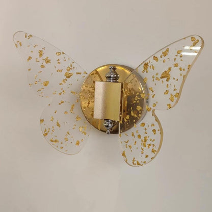 Modern Creative Gold Foil Acrylic Butterfly LED Wall Sconce Lamp