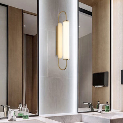 Modern Light Luxury Column Curved Arm LED Wall Sconce Lamp