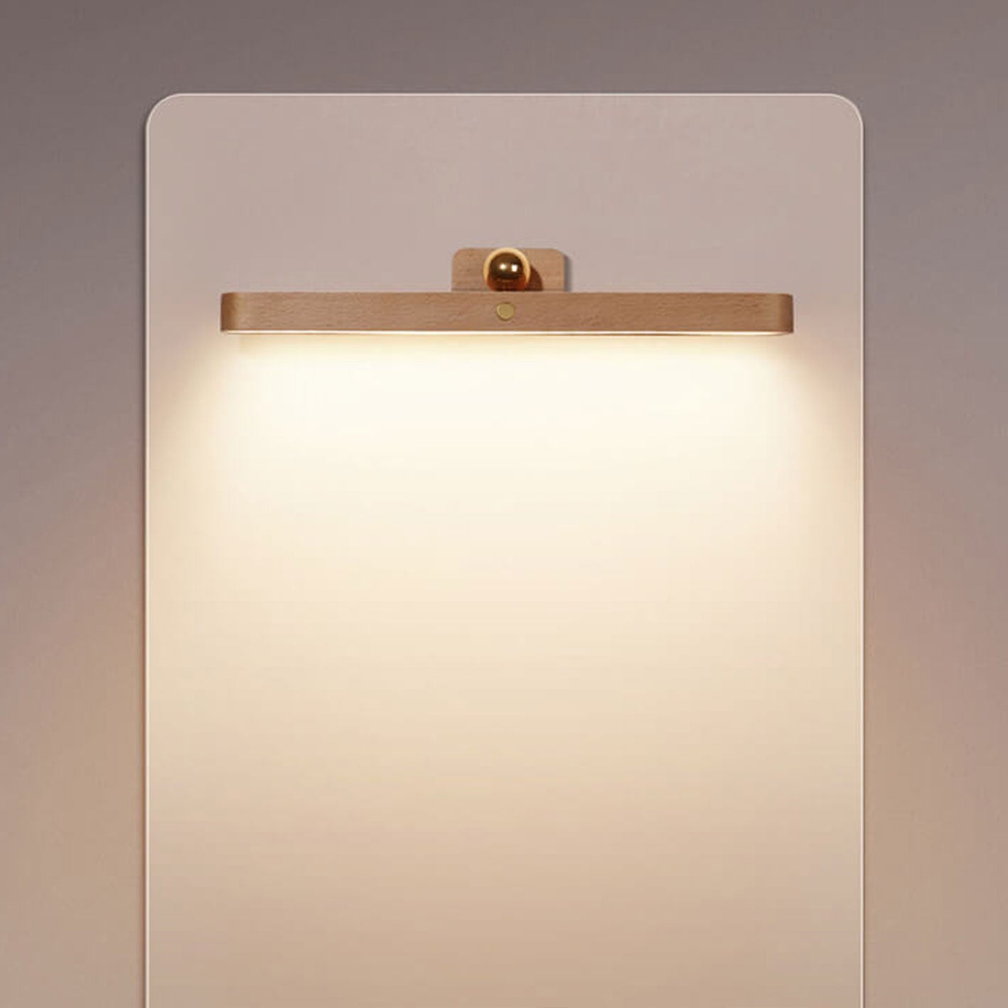 Modern Wooden Strip USB Magnetic LED Mirror Front Wall Sconce Lamp