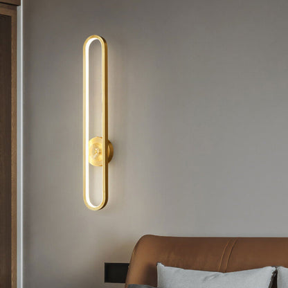 مصباح حائط LED فاخر من Nordic Light مزود بحلقة طويلة من النحاس بالكامل 