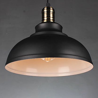 Industrial Simple Dome Round Pot Lid Iron 1-Light Pendant Light
