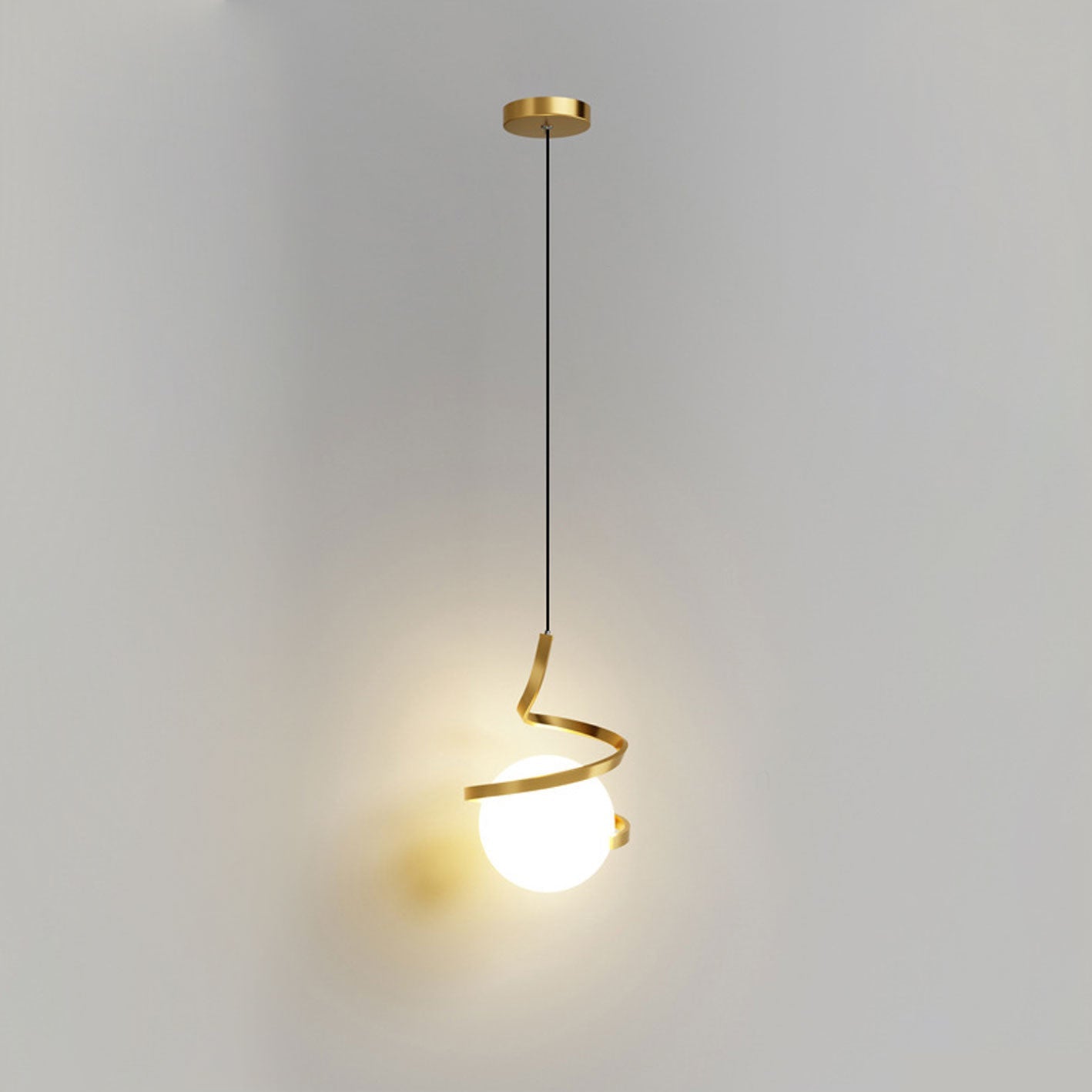 Modern Minimalist Wrought Iron LED Pendant Light