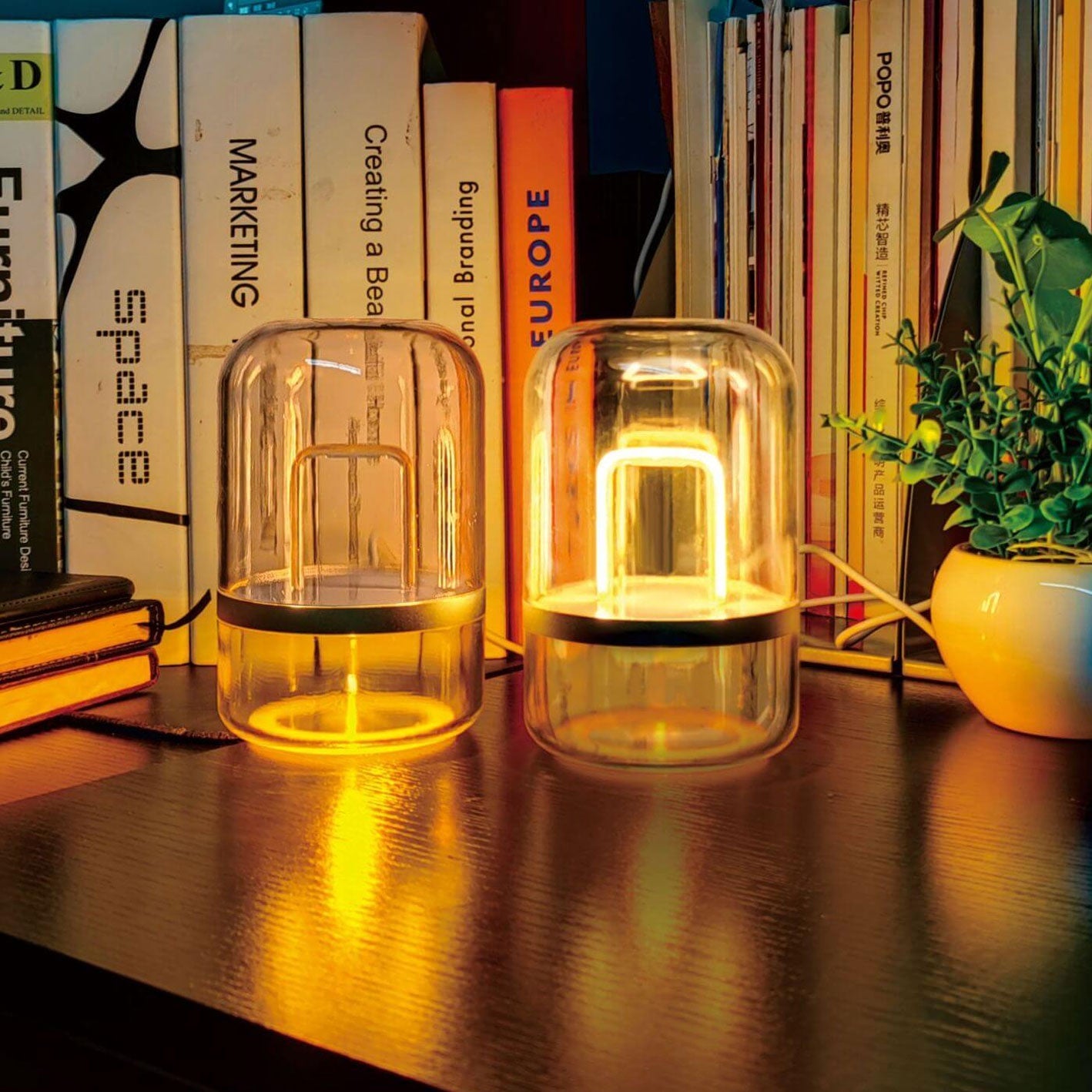 Modern Creative Clear PC Jar Induction LED Night Light Table Lamp