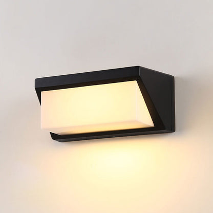 مصباح حائط LED خارجي مقاوم للماء بتصميم هندسي مربع حديث يعمل بالطاقة الشمسية 