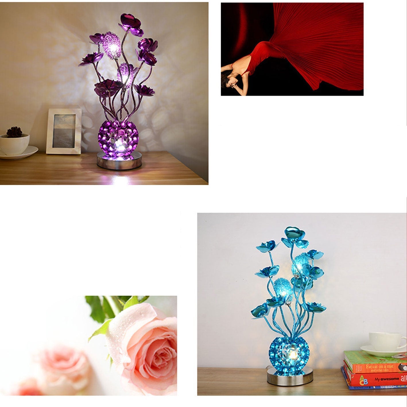 European-style Rose Aluminum LED Table Lamp