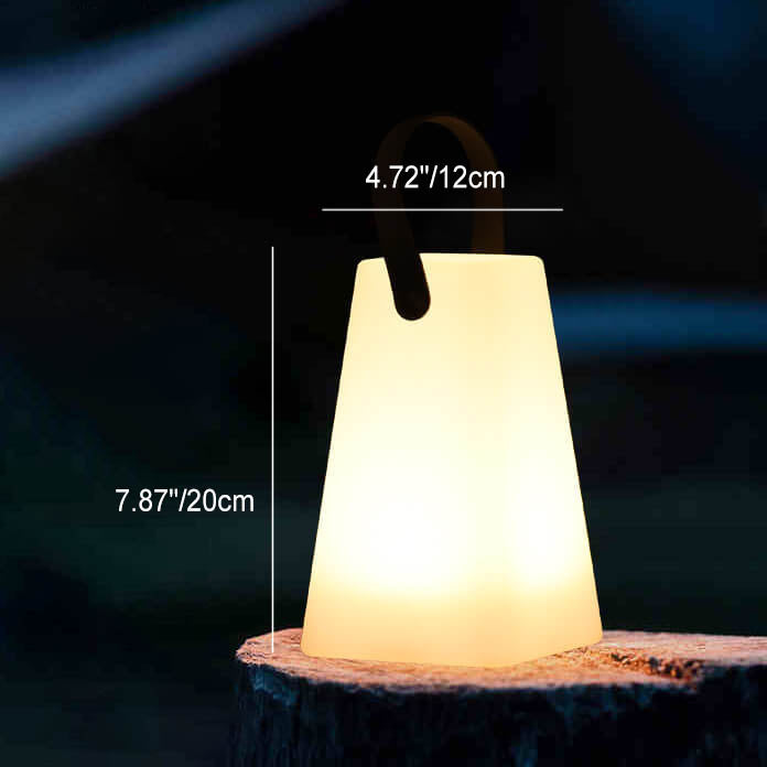 モダンでシンプルなプラスチック製ラウンドスクエアハンドLEDテーブルランプ（屋外パティオ用） 